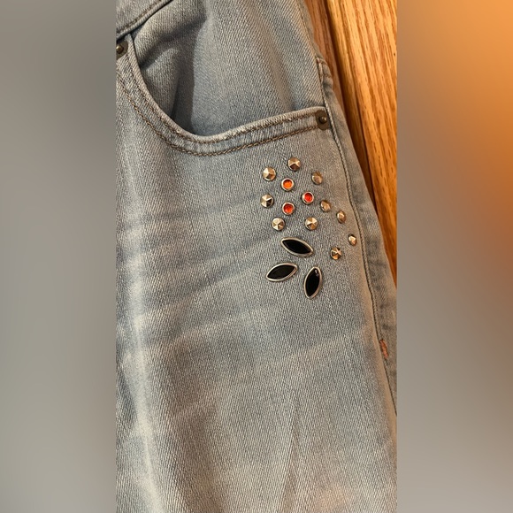 Express Super High Waisted Embellished Ripped‎ Ankle Leggings Jeans Size 2 Short - Picture 12 of 16
